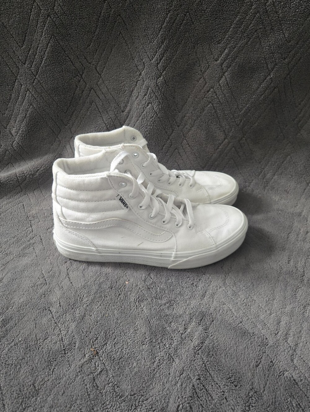 Vans Old Skool High-Top Skateboard Shoes Youth Sz 5 Causal Sneakers White.